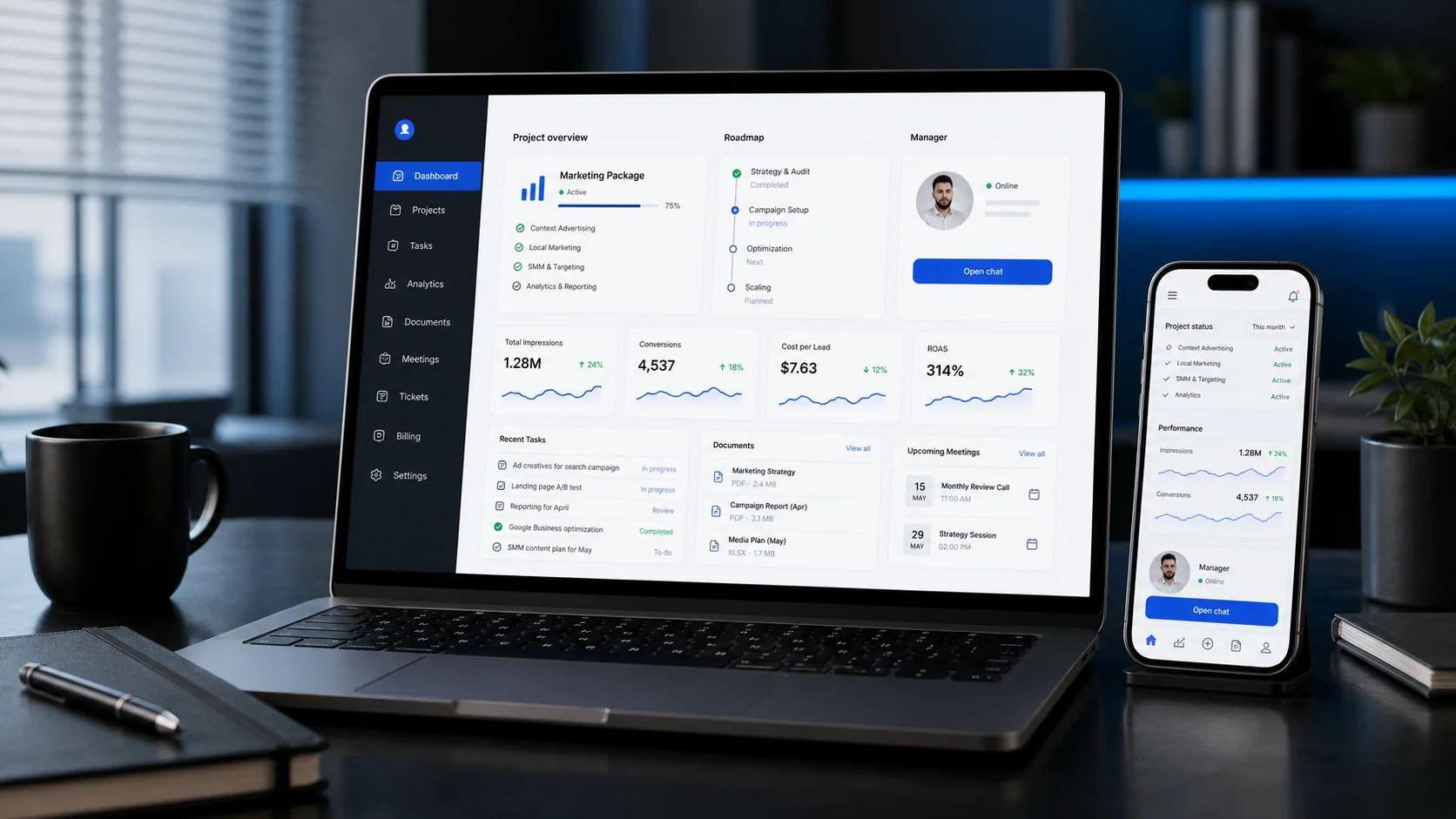 Личный кабинет клиента и CRM MATRIX OS